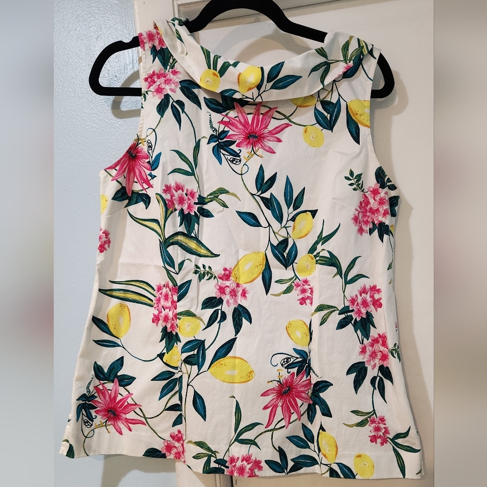 Women's RSVP Talbots Lemon Blouse Top Audrey Shell, Size 12 - Picture 1 of 6